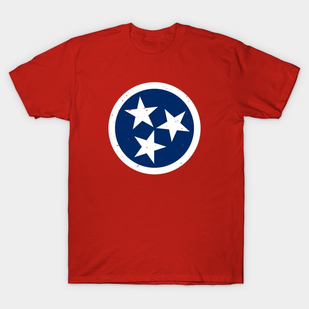 Retro Tennessee State Flag // Vintage Tennessee Grunge Emblem T-Shirt by Now Boarding